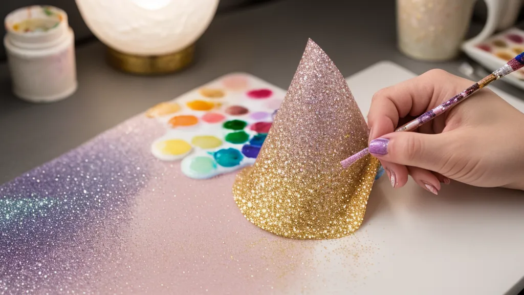 Uña con glitter suelto y relieve antes del encapsulado con base rubber