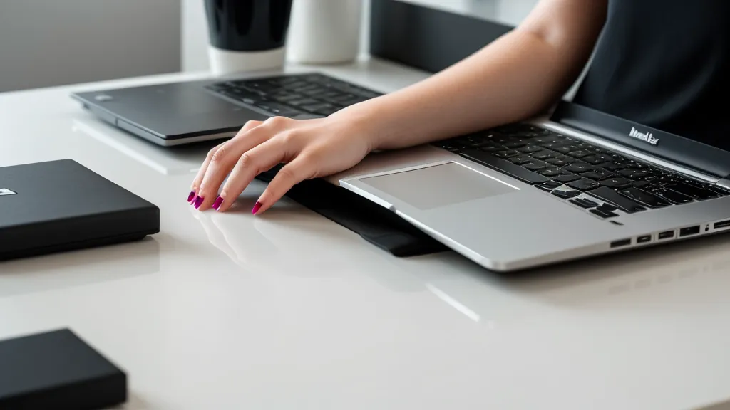 Manos con diseño de uñas mate y brillo sobre un teclado de oficina, prueba real de nail art diario