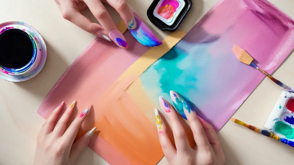 Manicura aficionada aplicando la técnica de esponja para un degradado de uñas paso a paso