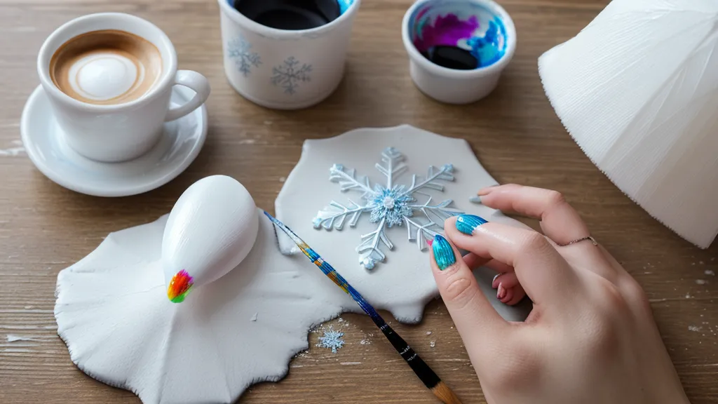 Diseño terminado de copos de nieve en uñas, técnica de gel paint y mano alzada para principiantes