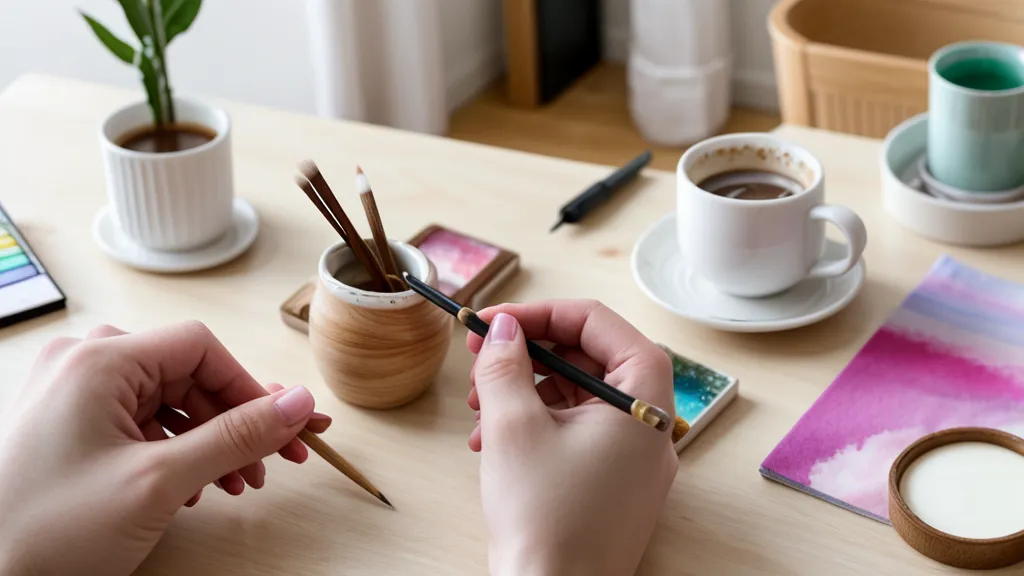 Diseño de uñas escocés a mano alzada terminado junto a un teclado de oficina
