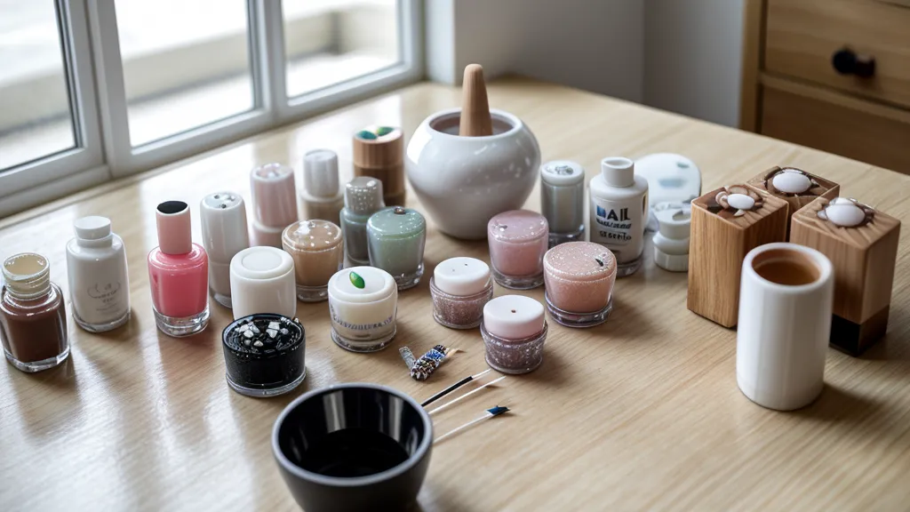 Cuaderno de práctica de diseños geométricos para nail art, abierto sobre la mesa