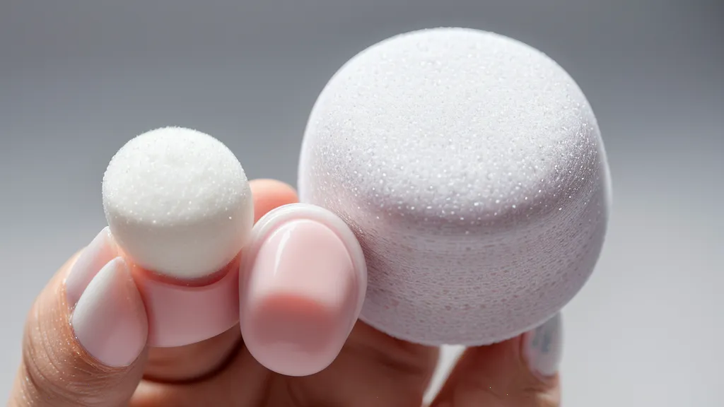 Esponja y punzón usados para difuminar nubes en nail art casero, alternativa al pincel liner fino