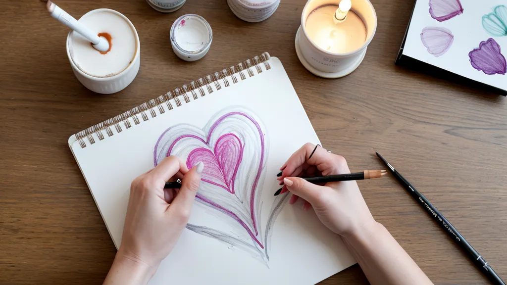 Corazón minimalista terminado, pintado a mano alzada con pincel liner en la uña anular