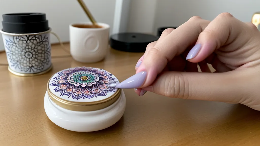 Progresión paso a paso de un mandala en uñas, desde los puntos básicos hasta las capas superpuestas